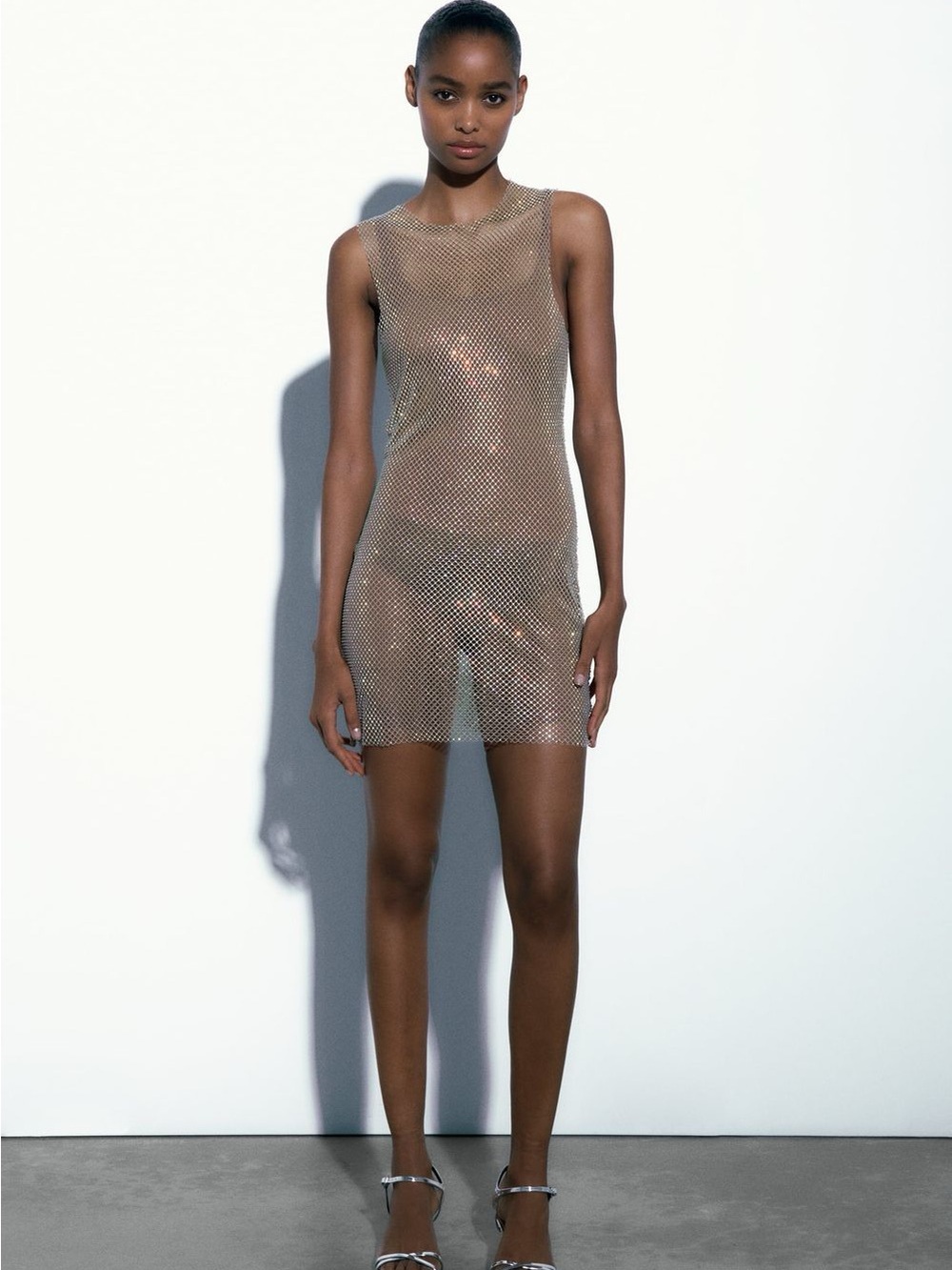 Price Firm - ZARA Bloggers Fav Rhinestone Mesh Mini Dress